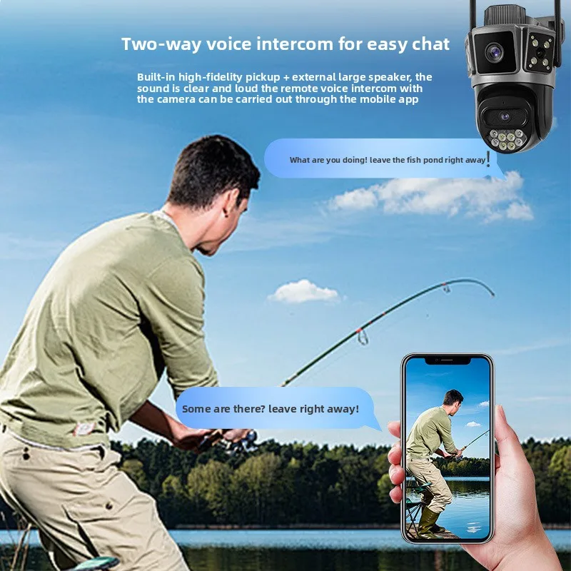 Telecamera di sorveglianza Wifi5G wireless domestica a tre schermi Macchina a sfera per monitor ad alta definizione per visione notturna remota esterna 4G