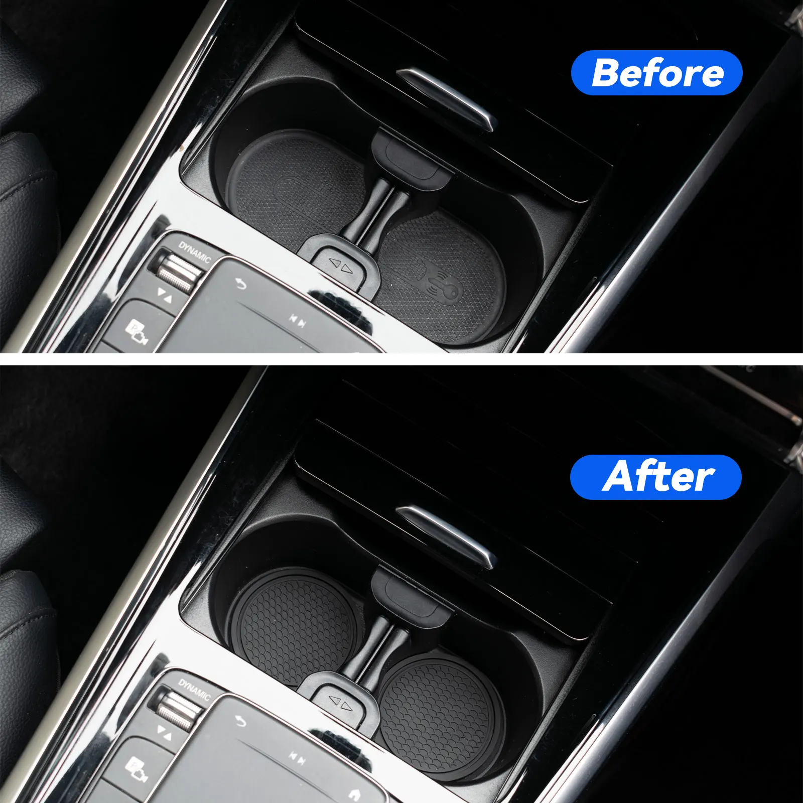2PCS Universal Black Car Auto Cup Holder Insert Coaster Anti-slip Pad Mats For VW Honda Volvo Tesla Toyota Audi BMW Accessories