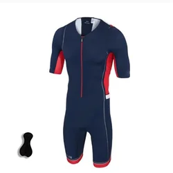 New Professional Wholesale Men's Tri Clothing Custom Triathlon Suits Short Sleeve Shorts Made in China Triathlon Jumpsuits