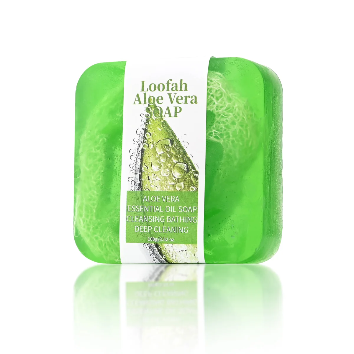S+100g Natural Organic Aloe Vera Luffa Soap Lemon Whitening Facial Shower Gel Oil Control Moisturizing Skincare Luffa Soap