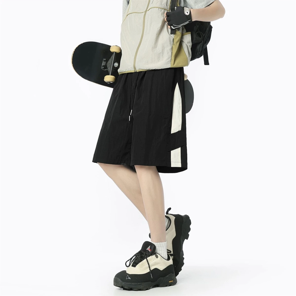 

Men's Summer New Style Thin Quick Dry Casual Shorts Fashion Color Block Sports Five-Point Beach Pants Polyester Fiber Straigh...