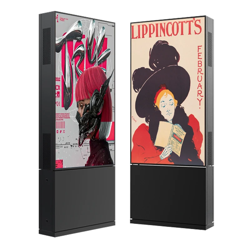 VETO حافة ضيقة للغاية في الهواء الطلق 4K الإعلان LCD لافتات رقمية 55 65 75 بوصة IP66 مقاوم للماء الطابق الدائمة الطوطم