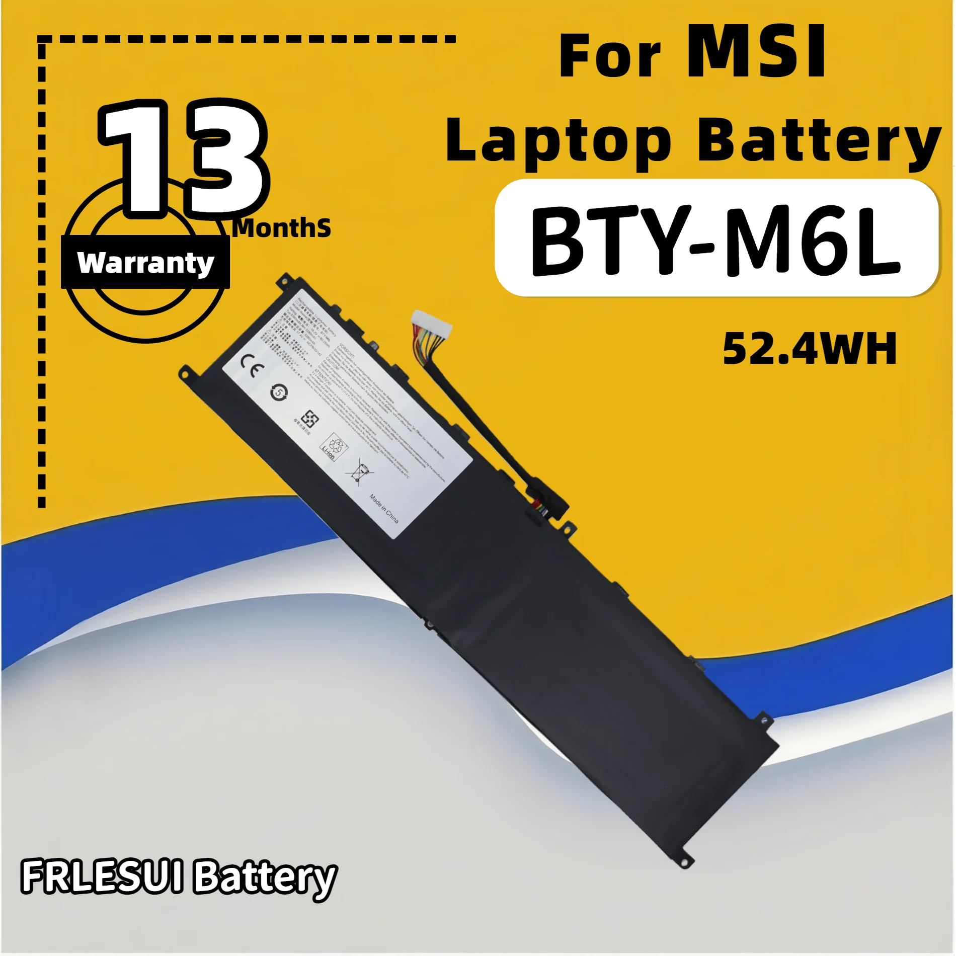 

FRLESUI For MSI GS65 GS75 Stealth Thin 8RF 8RE PS63 P65 P75 Creator 8RC 8SC 9SC 9SE MS-16Q3 MS-16Q2 Series BTY-M6L Battery