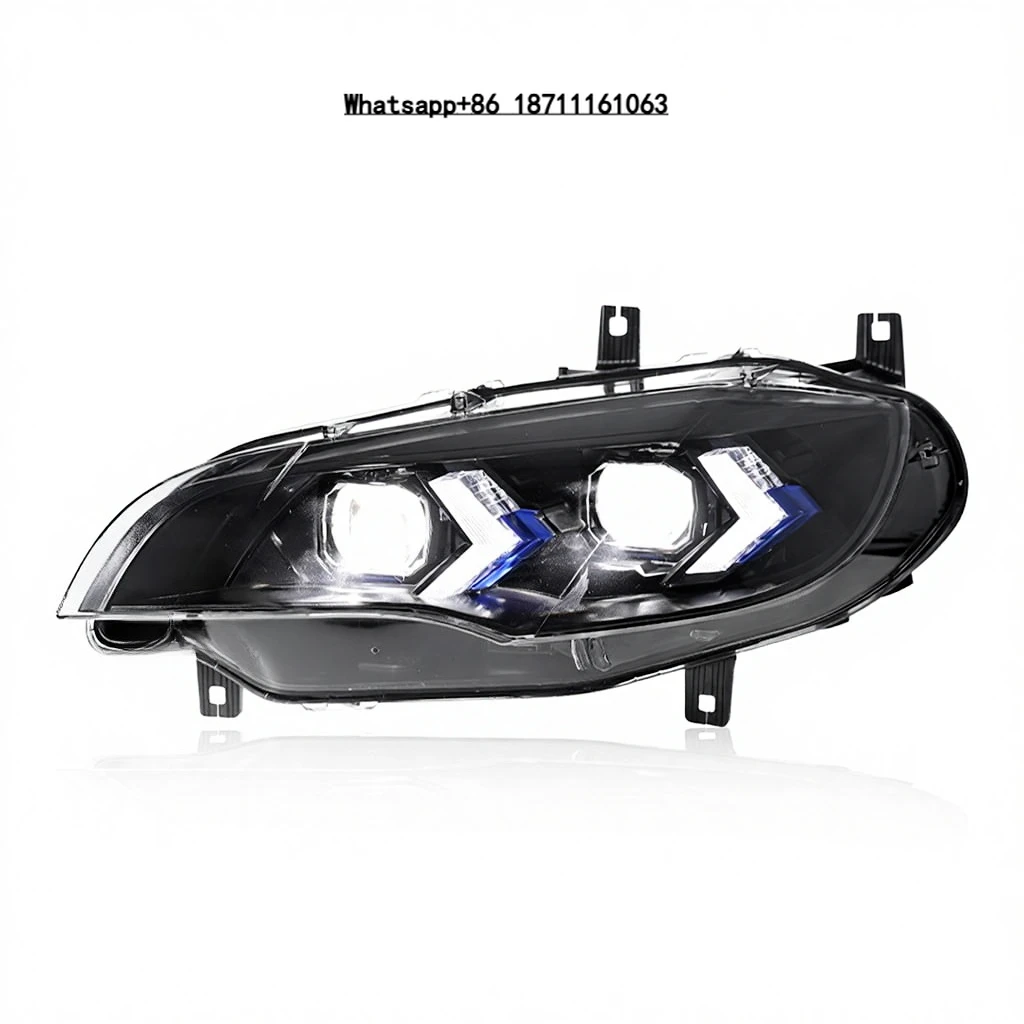 A Pair of Headlights  for  2008-2014 X6 E71  Modification New Arrow-shaped Two-color High Quality LED Daytime Running Light
