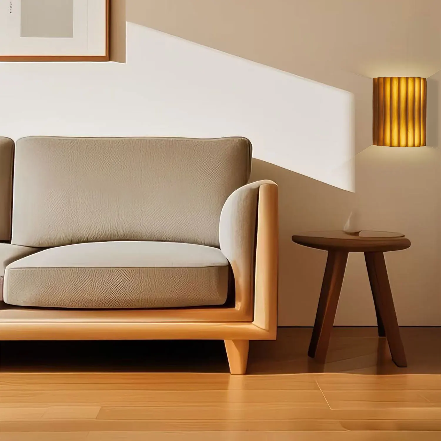 

A wooden/white interior wall nightlight, resin does not contain light bulbs, European, Japanese and French style.