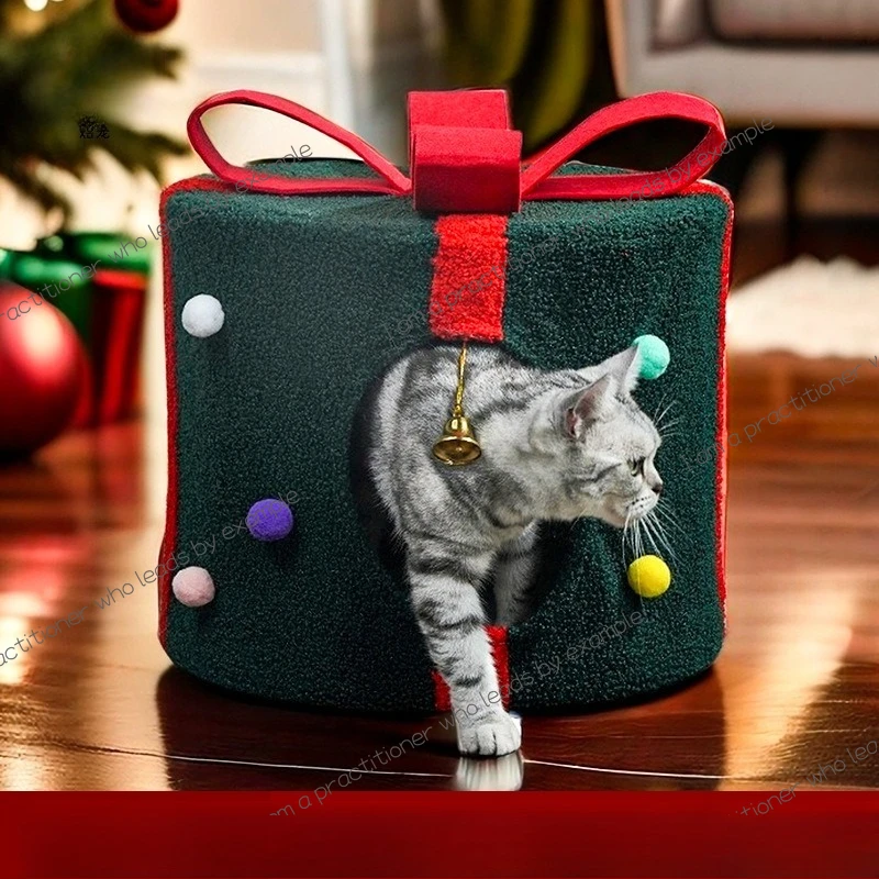 

Christmas sled cat climbing frame small jumping platform scratching sisal grinding claws teasing cat integrated cat toy