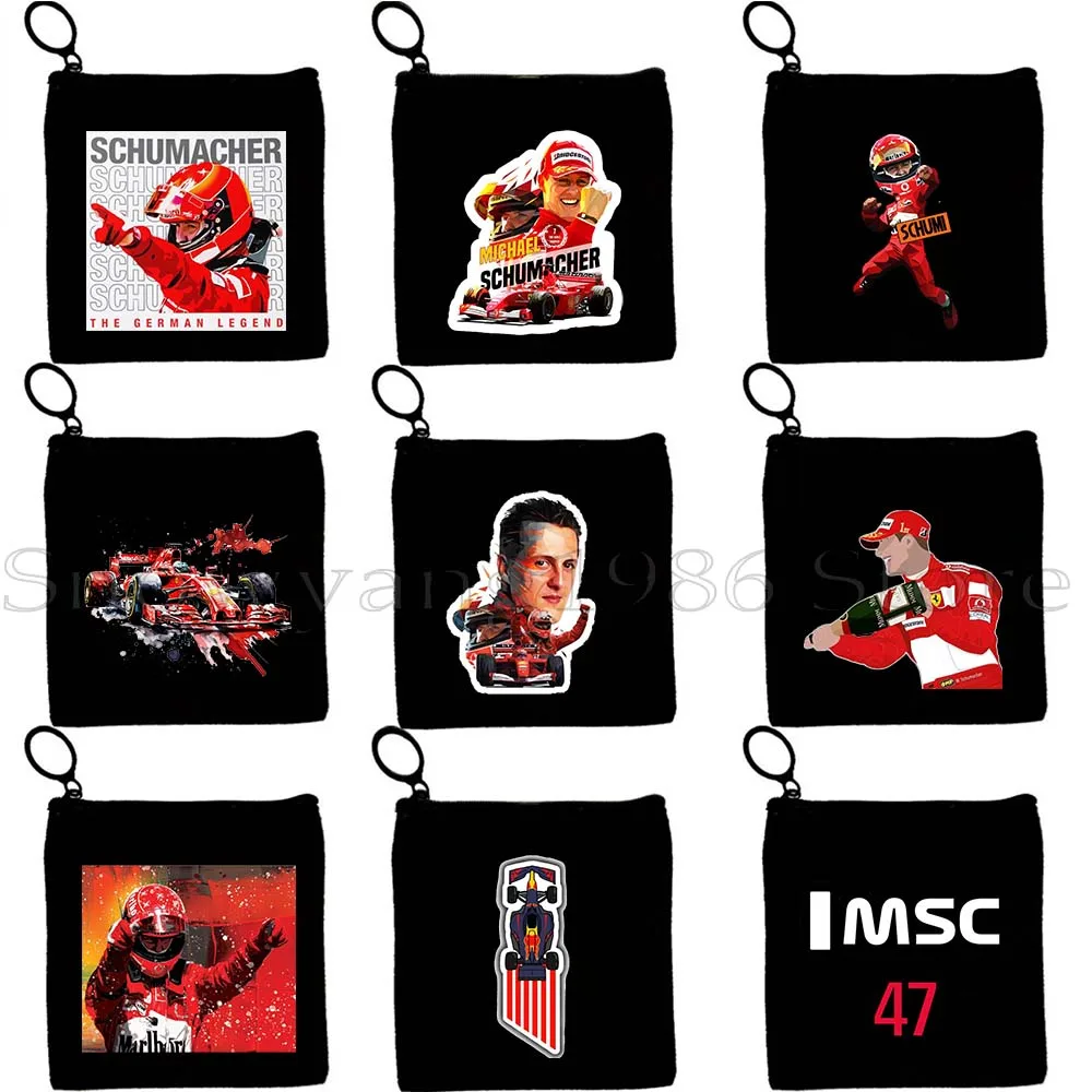 

Formula One F1 Racing Michael Schumacher Pop Art Helmet Fan Gifts Canvas Key Coin Purse Case Lipstick Bag Wallet Zipper Pouch