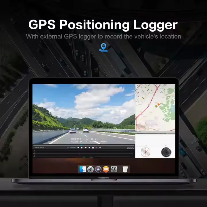 4 Channel 1080P FHD Dashcam Wide Angle 3.0" IPS Screen Built - in WiFi & External GPS Loop Recording Parking Car Monior