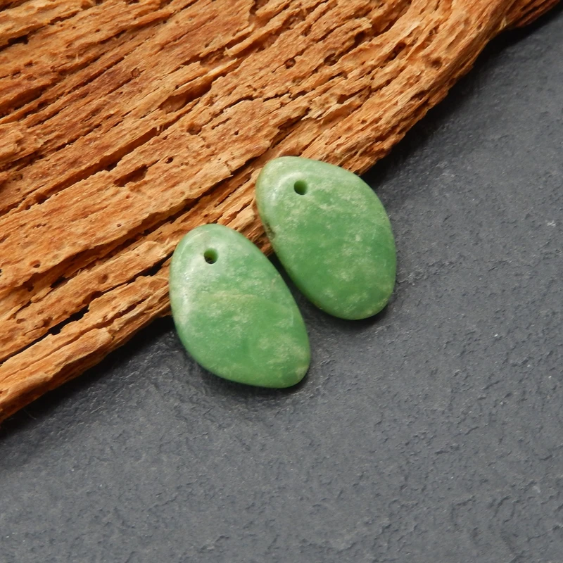 2 قطعة مكونات الكريسوبراسي الطبيعية غير النظامية على شكل الخصبة الأخضر مصفوفة المدخلات السلس لصنع المجوهرات اليدوية #4