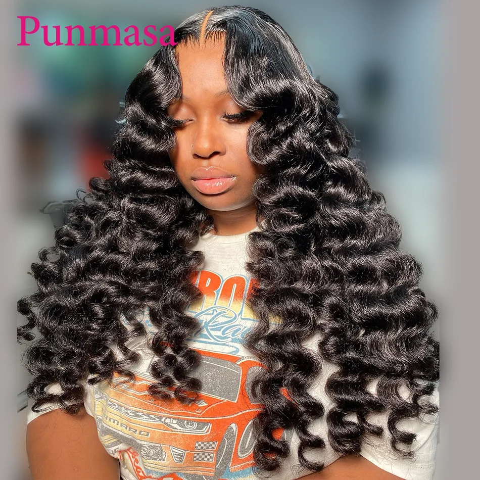 Punmasa Ginger Brown Colored Loose Wave Wear To Go Peruvian Remy 200% 13x4 Transparent Lace Frontal Wig 13x6 Lace Front Wig