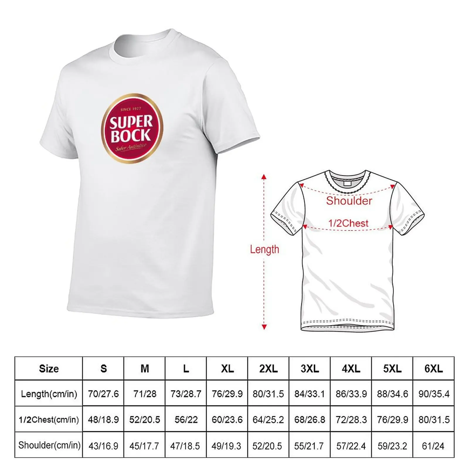 super bock since 1927 logo T-Shirt cotton t shirt man t shirts for man pack cotton T-Shirt