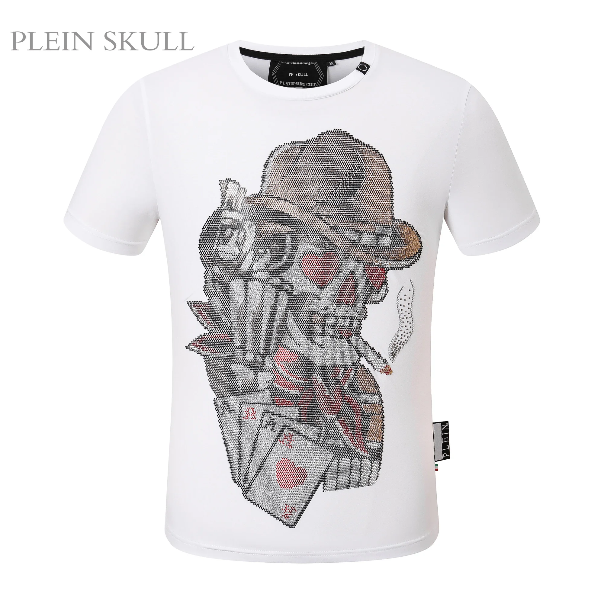 PLEIN SKULL Light luxury Round Neck Hot Stamping T-shirt Summer Hip Hop High Street Short Sleeve Unisex Punk Party Sports Tee - view 4
