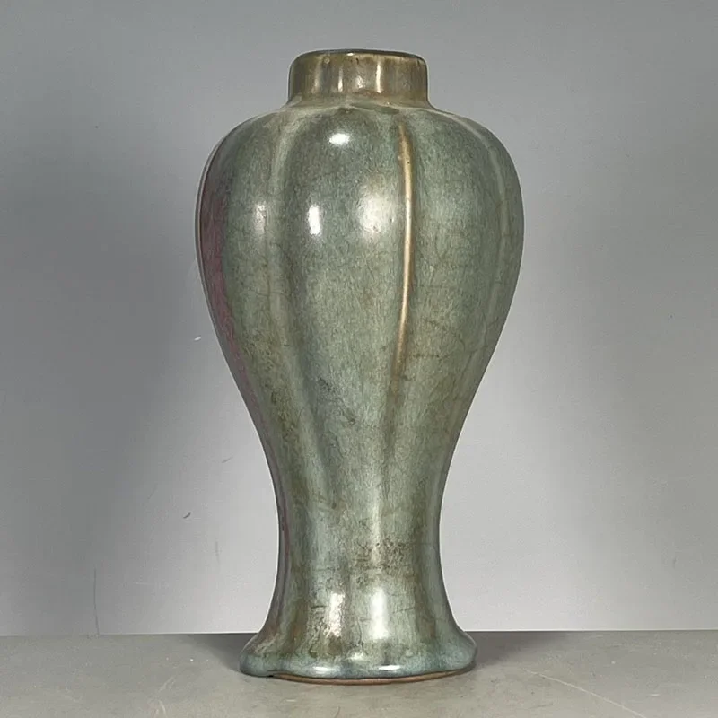 Qing Dynasty Fengshui Green Ceramic Vase Ornaments Old Goods Collection Home Livingroom Table Figurines Accessories Decoration