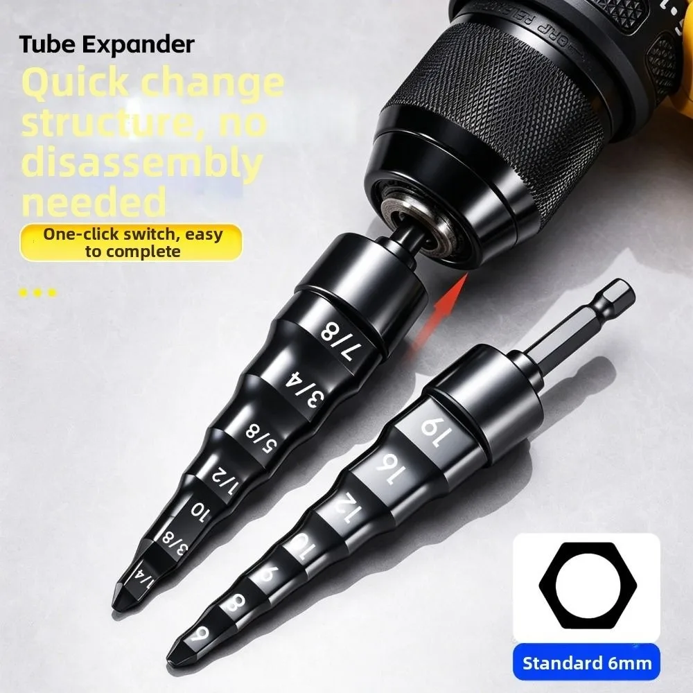 7 In 1 Copper Pipe Expander Multifunctional Hexagonal Shank Swaging Tool Durable Strong Tube Expander Air Conditioner
