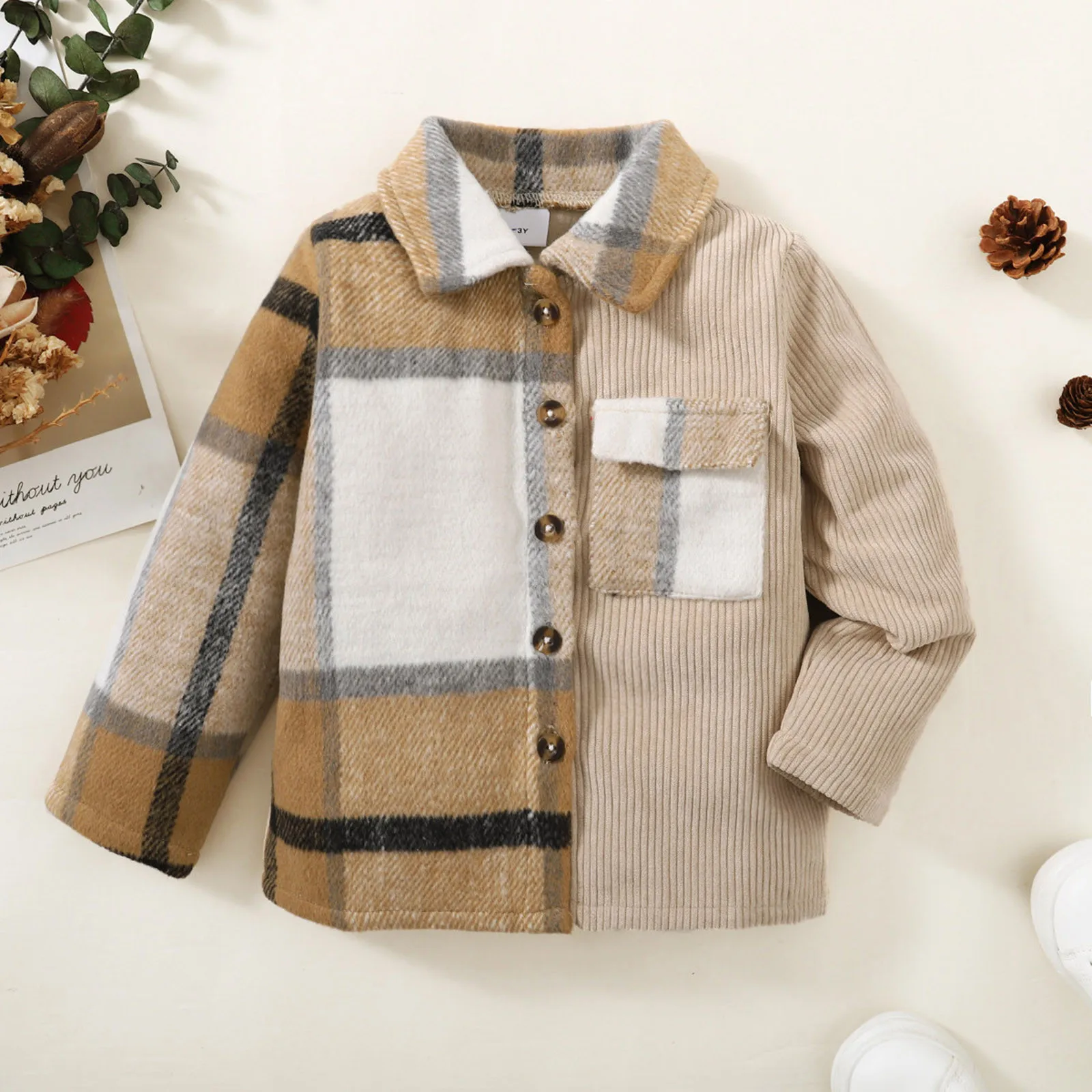 Kids Infant Baby Plaid Shirt Jacket 2025 New Spring Casual Lapel Long Sleeve Button Up Cardigan Jacket Coat for Boys Girls 6M-4T