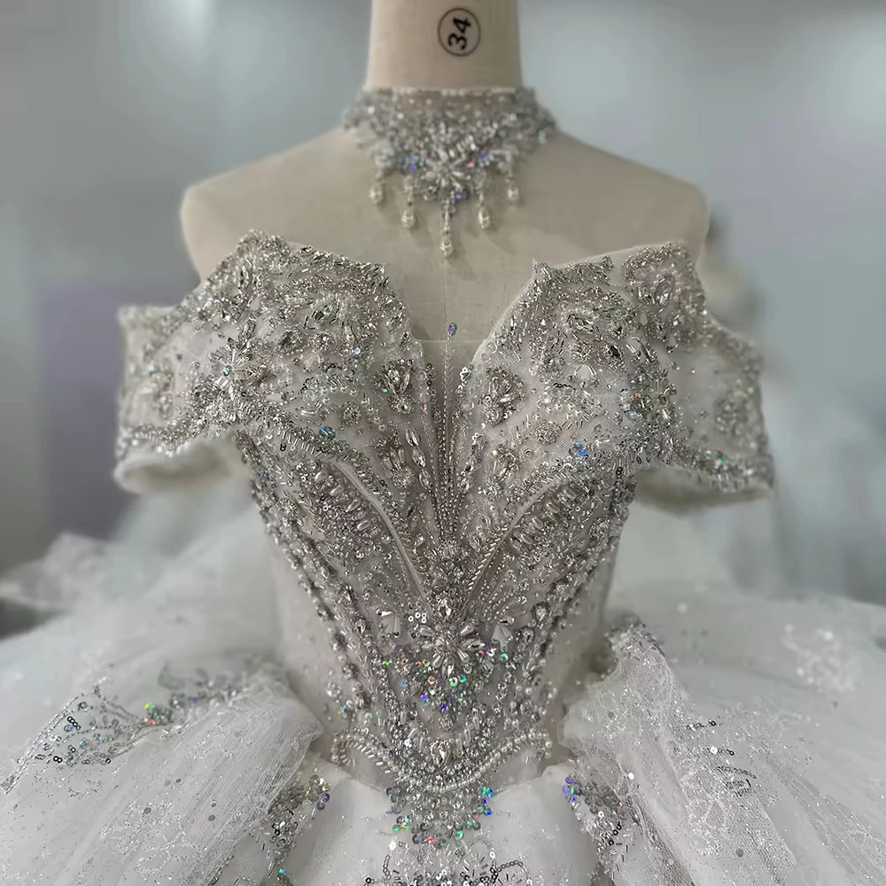 Sukienka Na Wesele, vestido de novia con hombros descubiertos y escote en forma de corazón con cordones en la espalda, vestido de novia personalizado con bordado de lentejuelas