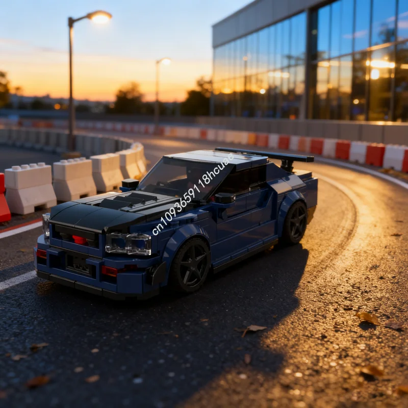

375 шт. MOC Nissan GT R City Champions, модель строительных блоков, архитектура, рождественский подарок, сделай сам, креативная кирпичная игрушка, детский день рождения