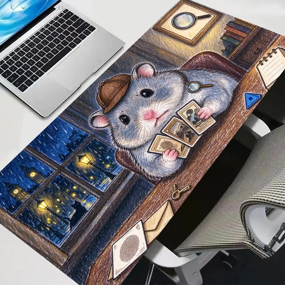 Purple Robe Hamster Mage Mouse Pad Non Slip Rubber Base Precision Tracking For Cute Wizard