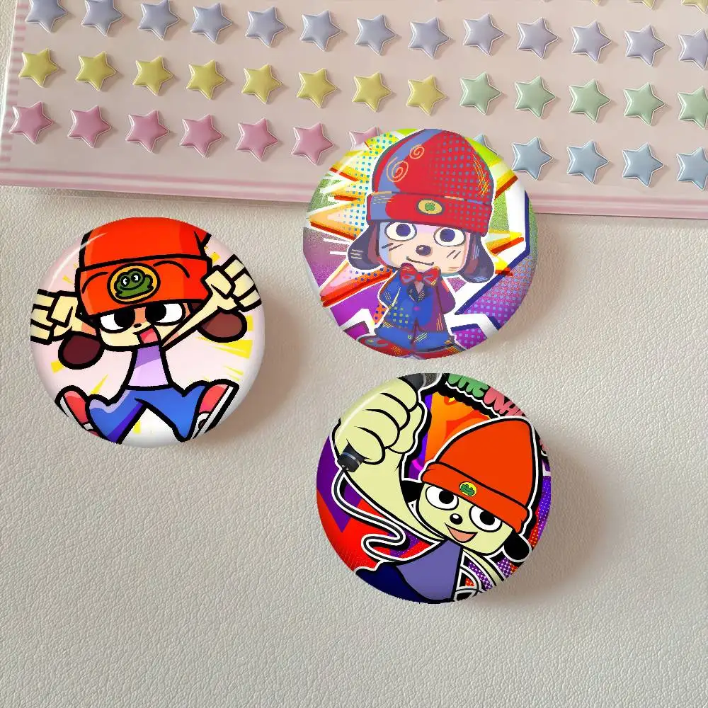 Music Game P-PaRappa the Rapper  Soft Button Pin Round Metal Badge Lapel Pin Parts Gift Friends Kid Jewelry