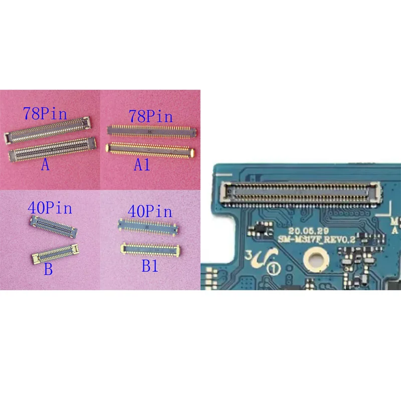 2-50Pcs Lcd Display Plug Usb Charging FPC Connector For Samsung Galaxy G781 M51 M31S Note 10 Lite S20FE M62 F62 M515 40 78 Pin
