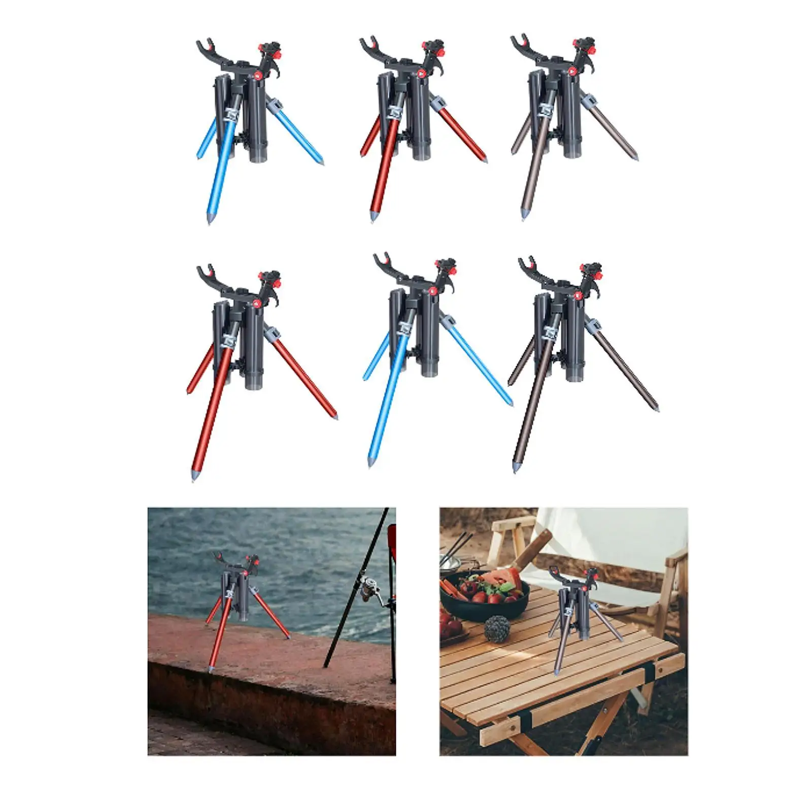 

Fishing Rod Tripod Bracket Easy to Carry Adjustable for Boat Kayak Marine