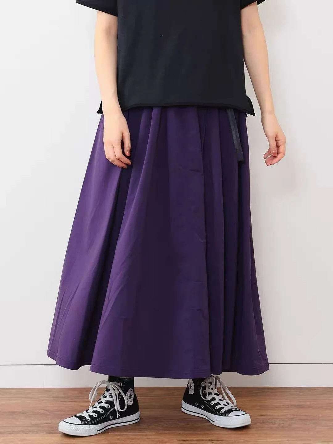 

Spring Summer New Style Japanese Waist Belt Elastic Half Skirt Outdoor Quick Dry Function Trendy Skirt High Waist A-Line Long...