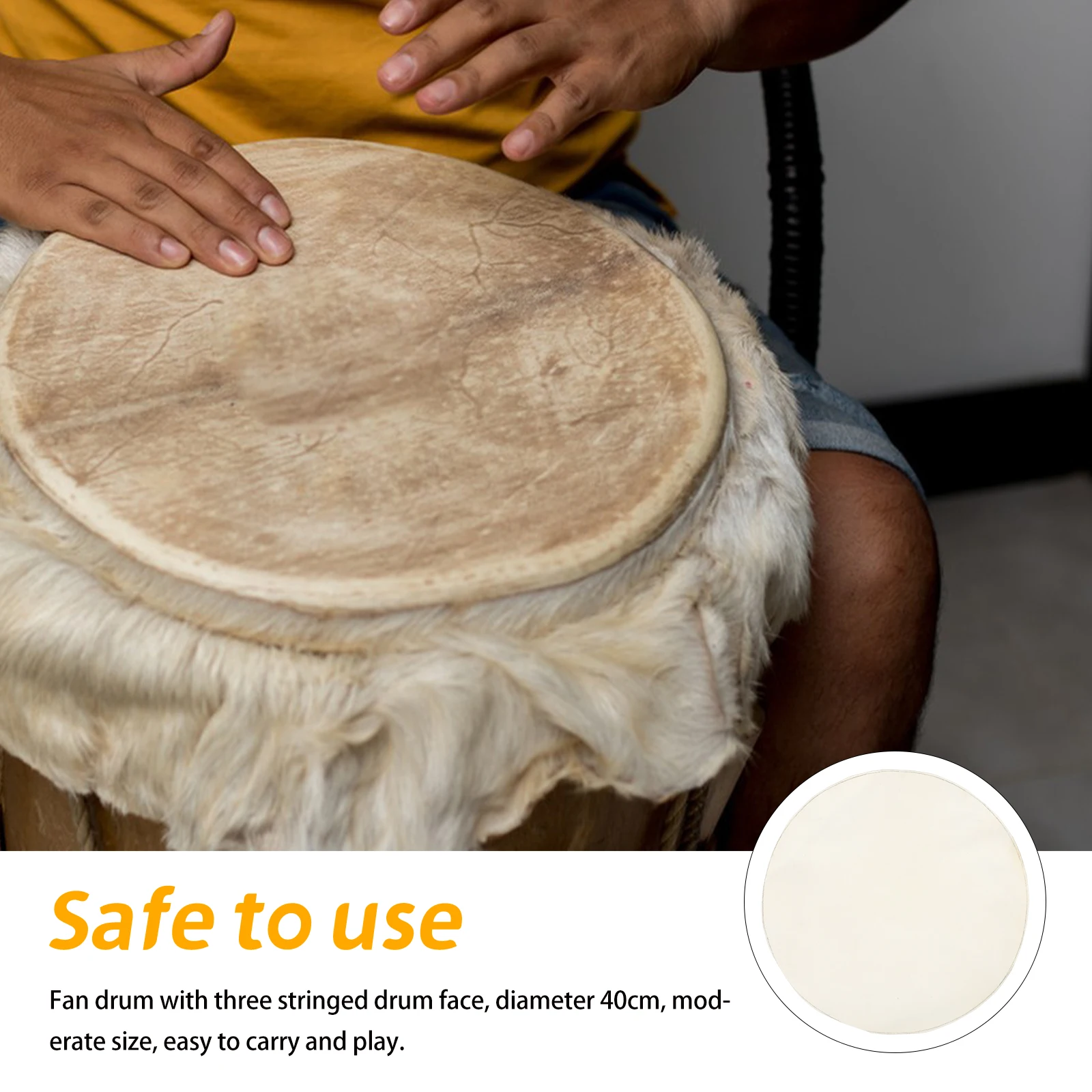 2pcs Goat Skin Drum Heads For African Drums Soft Texture Rich Tone Drum Head Skin Replacement Part 40cm Drum Head Accessory For