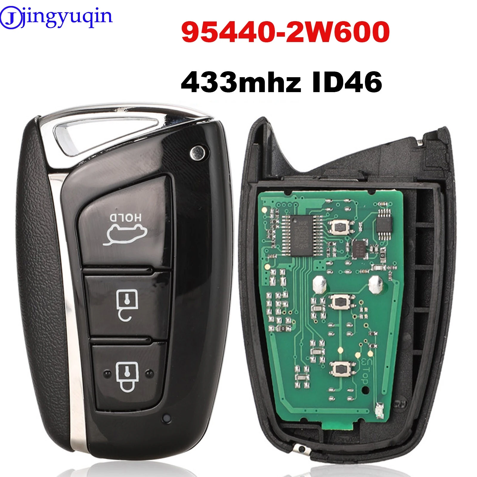 

jingyuqin Remote Smart Car Key For Hyundai Santa Fe IX45 2013 2014 433Mhz ID46 Electronic Chip Keyless Entry Key 95440-2W600
