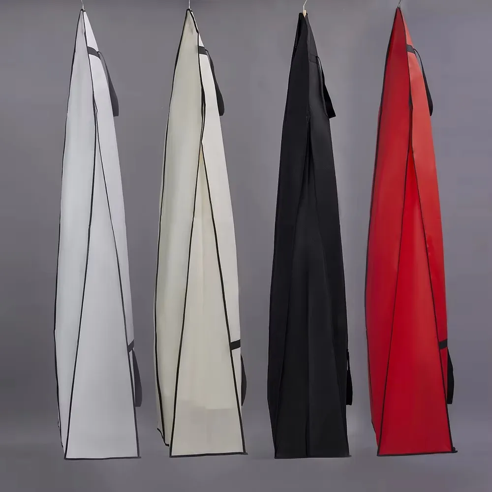 

High Quality Long Train Wedding Dress Storage Bag Dust Cover Protection Cover Large Size Garment Bag For Long Puffy Bridal Gown