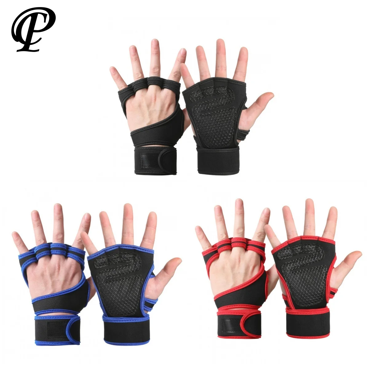 

Fingerless Gym Gloves Unisex workout Anti Skid Bodybuilding Weight Training Extended Wristband sin dedos Shockproof Gloves
