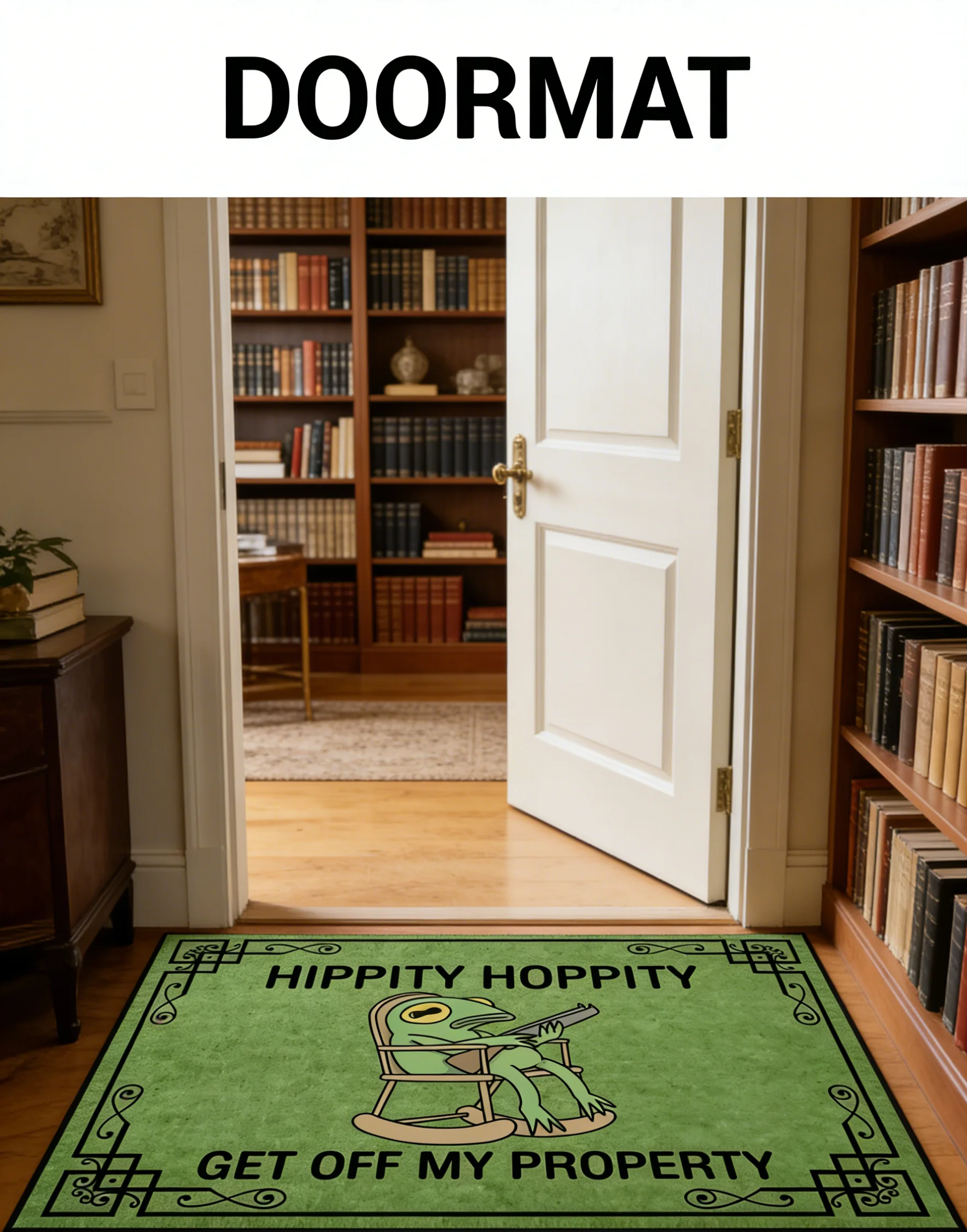 Cartoon Frog Welcome Doormat Non-Slip Kitchen & Bedroom Floor Mat Indoor/Outdoor Entrance Rug Home Decor