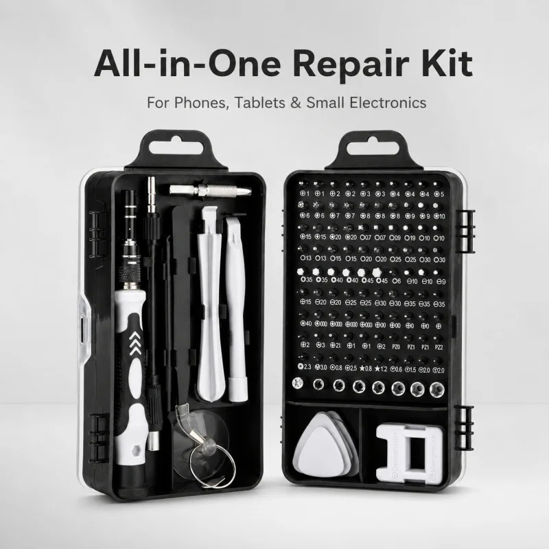 Kit de 115 Herramientas de Reparación de Teléfonos Móviles y Computadoras, Juego de Destornilladores para Desmontaje