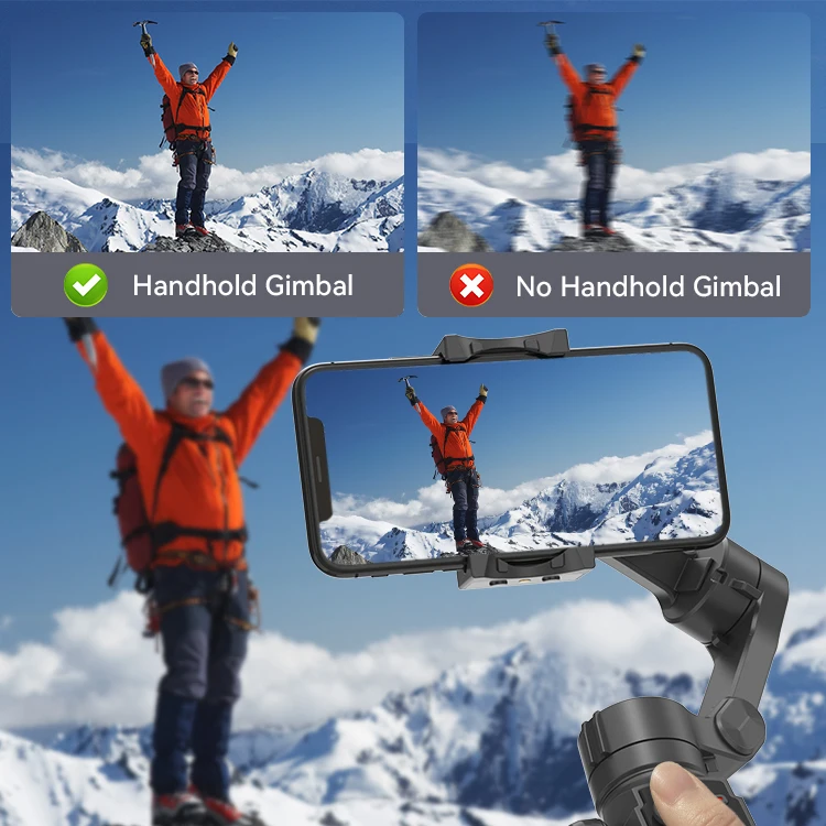 L9 المدمج في تمديد قضيب مثبت أفقي للهواتف الذكية Gimbal Object تتبع مدونات الفيديو استقرار المحمولة وقابلة للطي