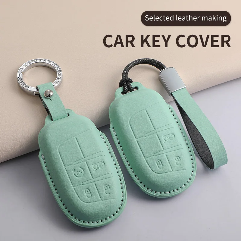 

For Jeep Chrysler 300 200 Cherokee Wrangler Compass Renegade Fiat 500X Car Shell Keychain Anti-Scratch Cover Garnish Accessories
