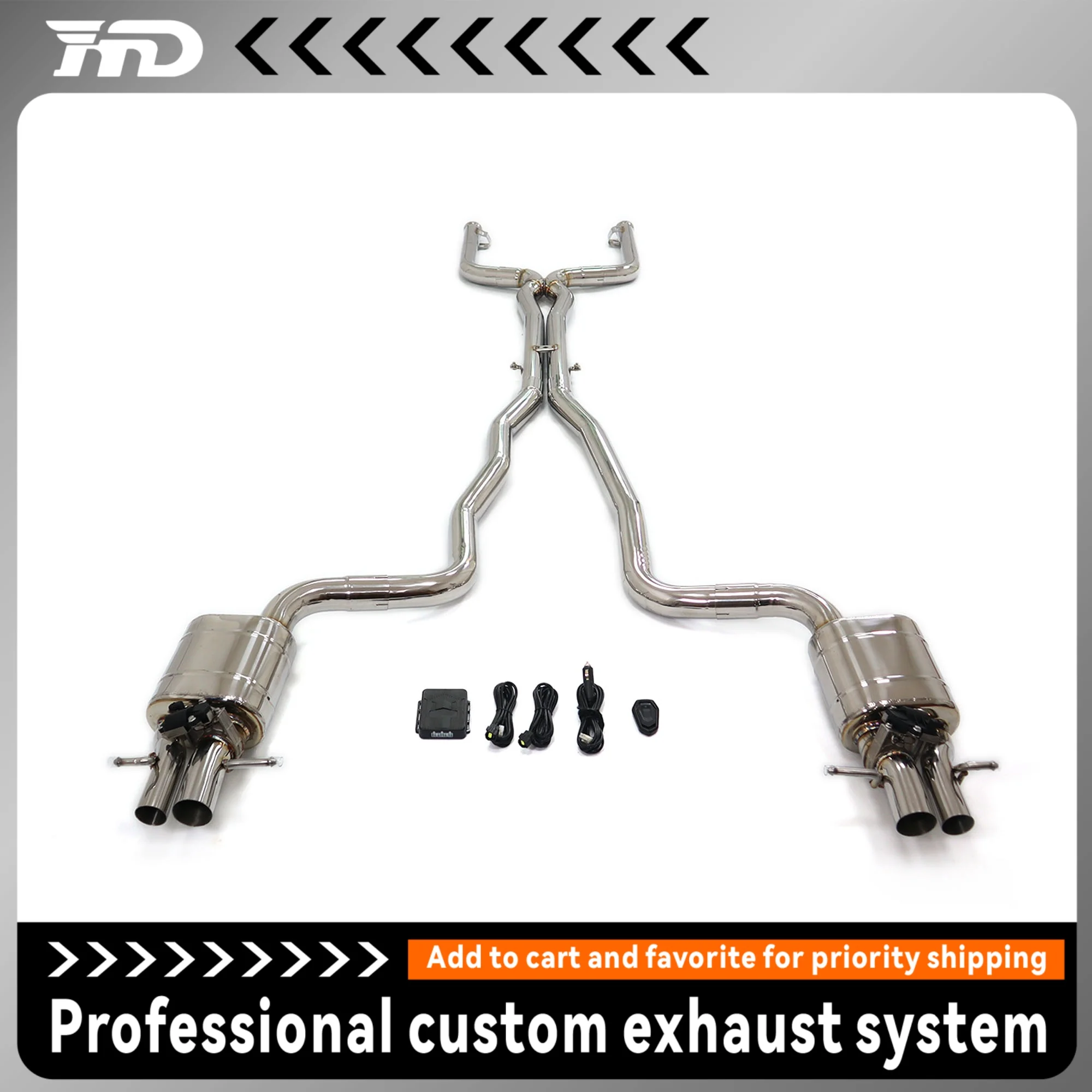 HMD Exhaust Downpipe For Mercedes Benz C Class AMG C63 W205 2015+ 4.0T V8 With Heat Shield OPF Exhaust System Pipe