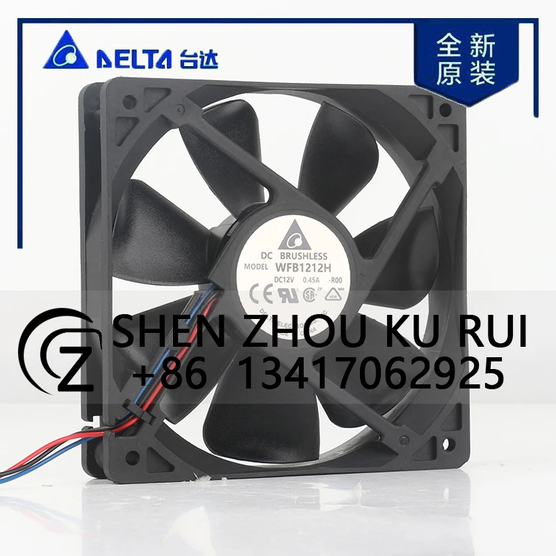 

Delta 24V 48V DC 12V 0.45A AC EC 12025 120x120x25MM 12CM Power Supply Speed Measurement High air Volume WFB1212H-R00 Cooling Fan