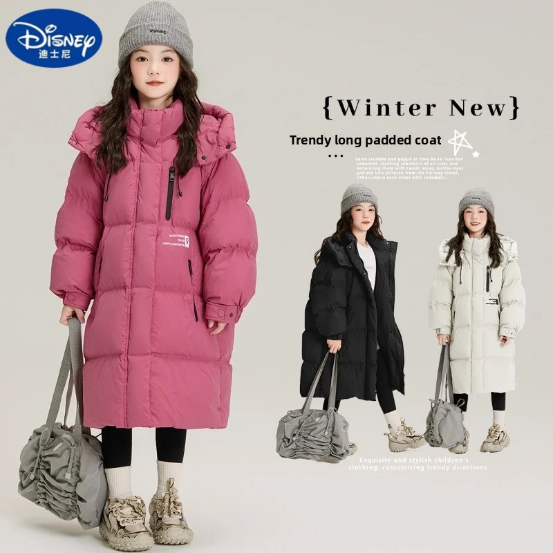 

Disney 2025 Winter Fashion for Girls: Long & Warm Puffer Coat, Insulated Hooded Jacket for Cold Weather, Cute & Stylish Look