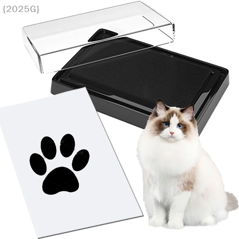 

[2025G} 1 Pcs New Ink Free Pet Dog And Cat Paw Prints New Baby Handprint Footprint Chronology Recyclable Clean Seal Pet Supplies