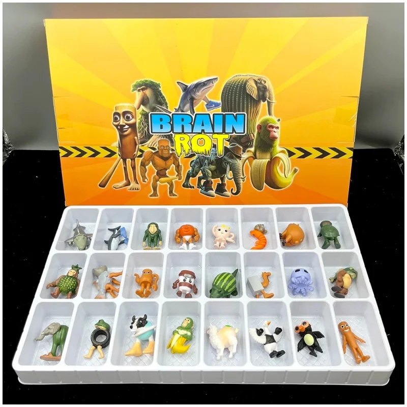 

24 Brainrot Tung Sahur Dolls Bombardino Crocodilo Shimpanzini Bananini Модель-головоломка Игрушка Подарки Случайные забавные модели персонажей