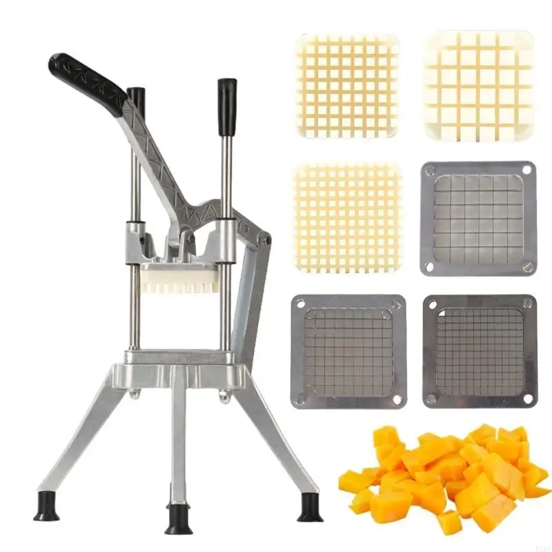 

Hand Operated Vertical Food Cutter Manual Potato Chip Cutting Tool Multifunctional Fruit Dicer for Home Cooking KXRE