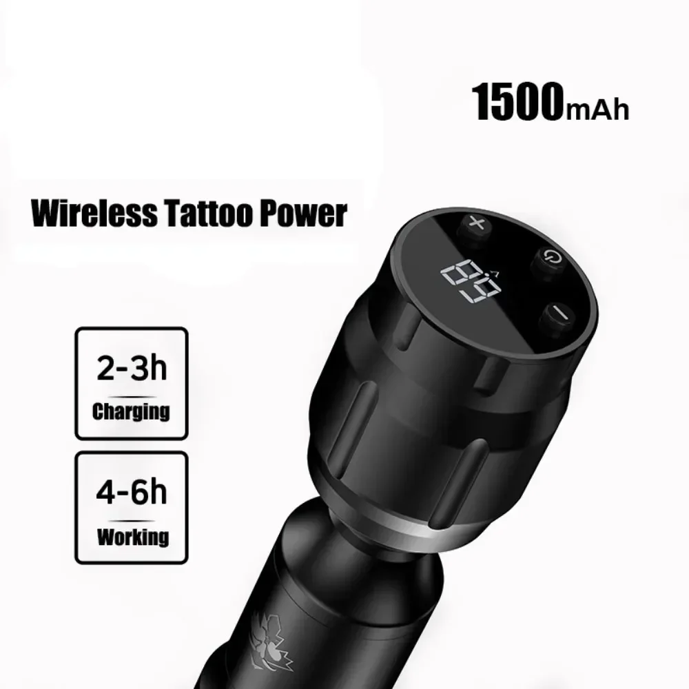 

New Mini Wireless Tattoo Power Supply LED Display 1500mAh Portable Rechargeable Batterry RCA Interface For Tattoo Machine Pen