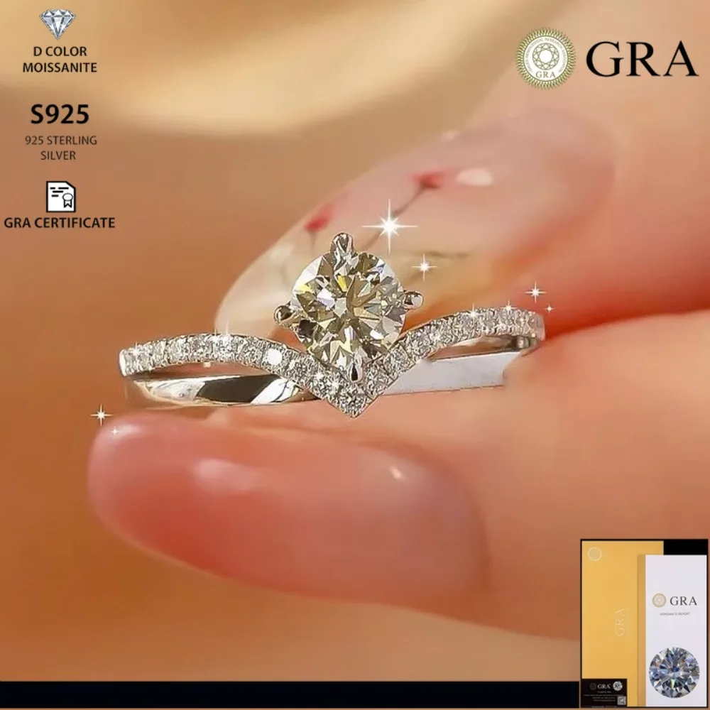 

Кольцо из стерлингового серебра 925 пробы, женское легкое роскошное кольцо с муассанитом, Корона, фея, темпераментное кольцо с ветром, подарок для подруги