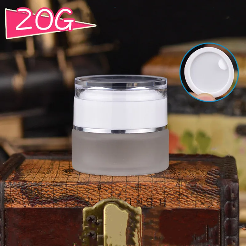 

10/20pcs 20g Empty Frosted Glass Refillable Bottles Makeup Jar Pot Travel Face Cream Lotion Vials Cosmetic Containers