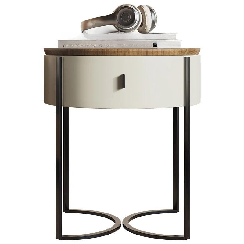 

Bedside table simple bedroom hardware foot drawer locker round bedside
