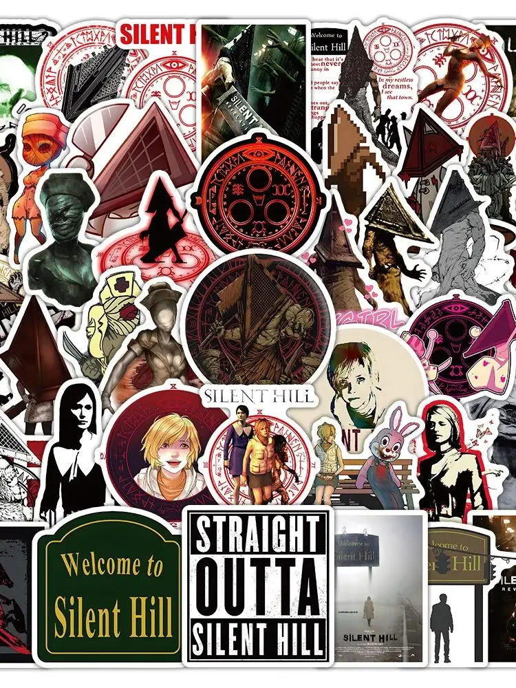 Autocollants film d'horreur Silent Hill, 10/30/50 pièces, autocollants pour ordinateur portable, moto, téléphone, voiture, bagages de voyage, Cool, étanche, jouets pour enfants