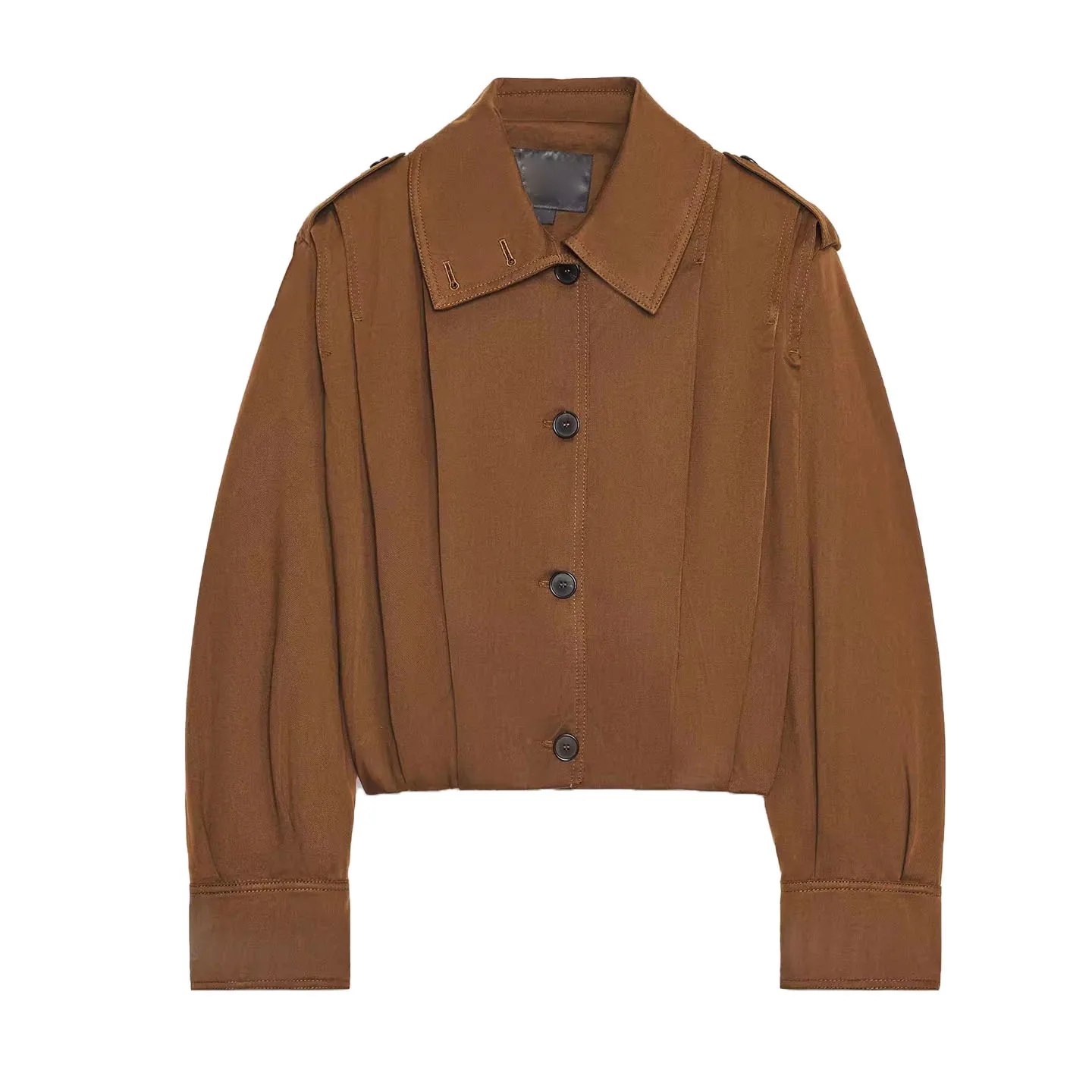 Chaqueta corta informal sin mangas para mujer, nueva moda de otoño, hombros acolchados, cuello vuelto, cinturón pado, esti...