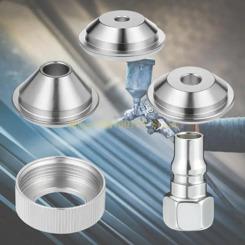 Texture Nozzle 5 Piece Replacement Set with 3 Opening Mix, Threaded Collar and Air Adapter for Wall and Ceiling Coating Repair