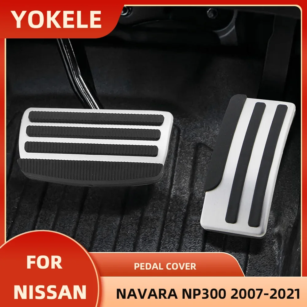 Copertura del pedale dell\'auto per Nissan Navara NP300 2007-2021 AT MT acceleratore freno frizione pedali pastiglie accessori in acciaio inossidabile