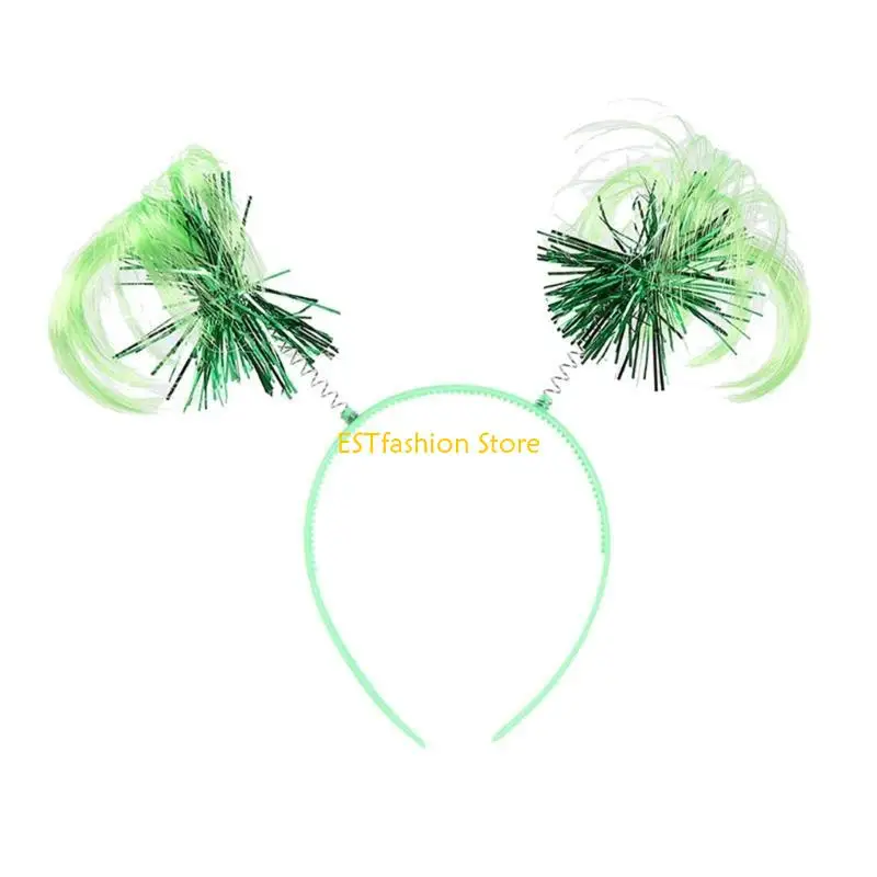 

Y5GC Multicolor Headband Costume Accessories Tinsel Wrapped Ponytails Headbopper Girls Kids Hair Feathers Supplies