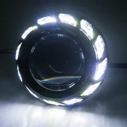 SANVI 3 Inch Led Angel Eyes Shrouds Cover Halo Light for Hid Projector Lens Q5 Hella 3R G5 Headlight Lenses Car Accessories DIY